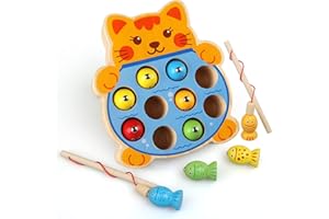 Ballery Giochi Montessori 2 Anni, di Legno Pesca Gioco Magnetici, Gioco Pesca Pesci Calamita Giochi Montessori Magneti Pesca Giocattoli Regalo Educativo Giochi di Pesca per Bambini 3 4 5 Anni