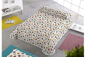 SABANALIA - Colcha Estampada Gatos (Disponible en Varios tamaños), Cama 80-170 x 280