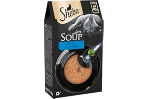 Sheba Classics Cat Food Wet - SOUP Cat Pouches with Tuna Fillets, 10 x 4 x 40g