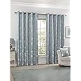 Emma Barclay Blossom - Lined Eyelet Jacquard Curtains in Duck Egg - Width 66 x Drop 90" (168 x 228cm), BLOS6690DUC