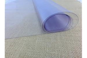KADUSI Plástico PVC transparente de 140 cm ancho para manualidades y confecciones. 100% PVC - Grosor: 200 micras (0.02 cm) - Se vende por metros: 1 UNIDAD = 1 METRO