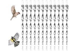 WOSYNM 12 Stück Reflektierende Windspirale Vogelschreck, Silber Reflektierende Vogelschreck, Windspirale Vogelabwehr Reflektierende für Dekoration Ideal für Haus & Garten