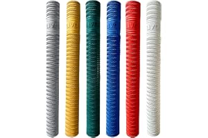 LIVOX Ring Texture Design Cricket Bat Rubber Grips for Better Shock Absorption Extra Cushioning Soft Touch (Gold, Silver, Green, Blue, Red, White, Pack of 6)