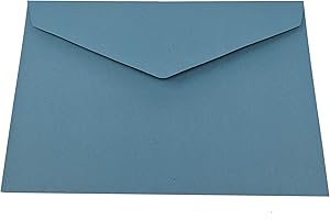 THE LAZY PANDA CARD COMPANY 50 sobres reciclados azules, DIN C6, 114 x 162 mm, con adhesivo húmedo, sin ventana, para tarjetas de felicitación e invitaciones