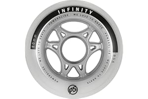 Powerslide Infinity Wheels II 4–Pack, White, 905228 90 MM