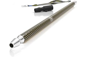M. ROSENFELD Boquilla Shisha Cachimba Premium Carbono – 40 cm de largo, Negro con acabados en Dorado – Incluye Adaptador Manguera de Cachimba y Boquilla Cachimba Higiénico Cordón – Accesorios Shisha.