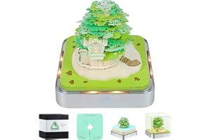 Aischens Calendrier 3D 2026 à Effeuiller, Calendrier de Bureau 3D avec LED, Sculpture en Papier 3D Memo Pad, Château Magique Bloc-notes 3D Créatif, Décoration DIY Cadeau de Noël (Arbre vert)