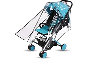 CHYGER Pushchair Rain Cover Pram Wind Snow Cover Buggy Stroller Weather Shield Travel Accessories Universal Size Protect from Rain Cold Dust Water Clear EVA Plastic (Small)