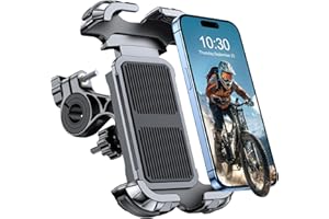Rolgno Handyhalterung Fahrrad, [EIN-Knopf Sperre][Sicherer Halt] Handyhalterung Motorrad, 360° Drehbar Handyhalter für Fahrrad Lenker, Kompatibel mit iPhone 16/15, Samsung S25/S24 (4.7"-6.8") motack