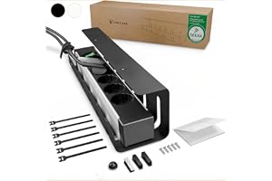 UNITURE® Kabelkanal skrivbord [DEKRA certifierad] – uppsättning med 1 kabelhantering – 40 cm lång kabelhållare – kabeldragnin