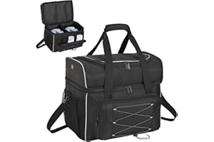 JAFFZORA Sac de bowling pour 2 balles, double sac fourre-tout de bowling avec supports rembourrés et séparateurs – Convient pour une paire de chaussures de bowling jusqu'à homme taille 44