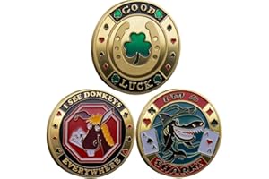 YIQILAFADA 3PC Poker Card Guard Coin Collectibles Giochi da tavolo Poker Poker Regali per gli uomini, protezione della carta da poker, accessori del poker