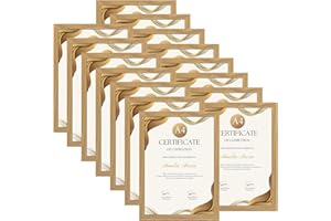 Vasemouh Marco A4, Portafoto de Mesa o Pared, Perfecto para Casa y Oficina, Set de 15 Marcos A4 de MDF en Color Madera Natural