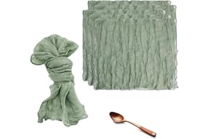 EMBHLITFE 6 Piezas Servilletas de Tela 45 x 55 cm Guardanapos de pano Hechas a Mano Servilletas multifuncionales para cenas de Desayuno cenas Bodas y Fiestas (Verde Claro)