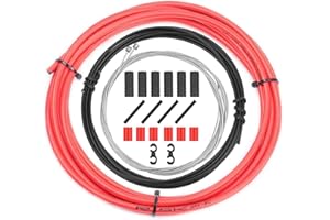 CTRICALVER Kit de cables y carcasa de desviador de cambio de bicicleta, Juego de piezas de repuesto universal para cables de palanca de cambios de bicicleta para ciclismo, MTB Road Mountain Bike Reparación(rojo)