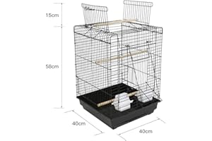 YIZHE Jaulas para pájaros,Jaula Pájaros Metal,Jaulas Grandes,Jaulas para Aves,Jaula de Aves Exterior,Jaula agapornis,Jaula Metálica,Jaula para Loros Mascota Aves Loros Canarios(40 * 40 * 58cm)