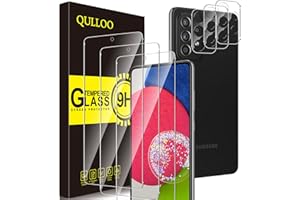 QULLOO Szkło hartowane do Samsung Galaxy A52s 5G / A52 4G&5G [3 sztuki] + Aparat ochronny [3 sztuki], wyjątkowo wytrzymały ochraniacz ekranu 9H folia ochronna na ekran
