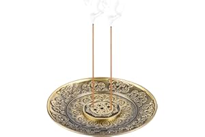 MPLEHDA Podstawka na kadzidełka w kształcie lotosu, mosiężny palnik do kadzideł, płyta do kadzideł, uchwyt na kadzidełka