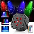 FIZLOZ RGB Stage Par Light -DJ Light with Remote Control | UV 6in1 Color Uplightning Led Lights |Color Changing Party Disco Lights for Home Party,Birthday Party,Disco,Events(6 Led)