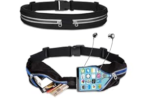 JSRHEEM Marsupio Running, 2 pezzi Impermeabile Marsupio da corsa, elastica Uomo Donna Marsupio Sportivo per Corsa, Sportivo, Trekking, Fitness, Jogging, Camminata per tutti Cellulare