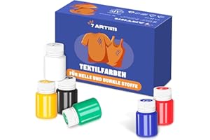 7 Artists Textilfarbe Waschmaschinenfest - 6 Stoffmalfarben Waschfest x 20 ml - Stoff Farbe für Kleidung, Schuhe, Jeans, Taschen, T Shirt Bemalen