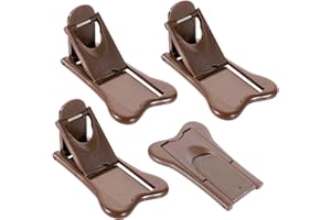 JJSHUND Set di 4 fermaporta scorrevole, blocco di sicurezza per bambini, autoadesivo, blocco finestra, scorrevole, serrature, porta scorrevole, per bambini, per uso porta finestra, armadio (marrone)