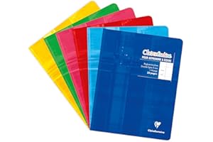 Clairefontaine 3997C Un Cahier d'Écriture Agrafé "Clairenfantine" - 17x22 cm - 32 Pages Double Ligne 5 mm - Papier Blanc 90 g - Couverture Carte Pelliculée Couleur Aléatoire