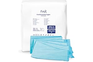 Alèses jetables 25 pièces 40x60cm bleu 6 plis absorbance Alèses de protection de literie Alèse de lit Protections Jetables pour Matelas (40x60cm, 25)