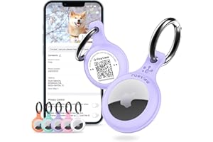 PAWVIEW AirTag Holder & Collar for Pets. GPS Tag & App with Smart QR ID for Instant Location, Pet Profile and Contact Info. Dog Tracker or Cat Tracker (Mauve)