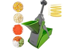 Meridiana® Ok Chef Mandolina REGOLABILE Spessore regolabile e taglio julienne Patate Affettatrice Cipolla taglia pomodori Chopper Kitchen taglia patate mandolina per verdure professionale (Verde)