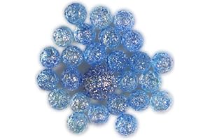 MESBILLES 25 Billes en Verre Pépites Bleu : 24 Billes 16 mm et 1 Calot de 25 mm
