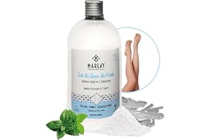 Marlay Cosmetics - Sel de Bain pour Pieds 600 g - Sel Marin, Menthe Poivrée & Huiles Essentielles - 100% Naturel - Soin des Pieds & Jambes - Pieds Secs - Spa Bien-Être - Fabriqué en France