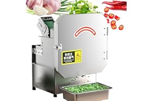 DPQYJPP 300w Commercial Vegetable Cutter,Heavy Duty Electric Slicer,The Single Processing Volume Reach 500 Grams,for Green,Onions,Peppers,Potatoes,Mushrooms,Stainless Steel Professional Grade