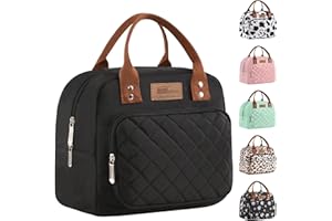 HOMESPON Insulated Lunch Bag for Women Men Ladies Work Adult Cool Tote Box Container (Black)