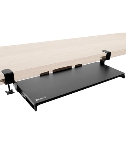 Kit Guide Scorrevoli Per Tastiera FIX&EASY – Cassetto A Sfera 300 Mm Con Morsetti Regolabili E Blocco, Per Desktop E Scrivanie, Carico 10 Kg