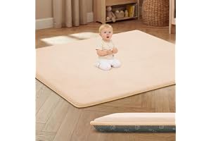 ACOMOPACK Babylekmatta, 3 cm tjockt minnesmjukt skum, 150 x 180 cm halkfri mjuk plyschaktivitetsmatta för magtid & krypning (