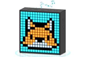 Divoom Timebox EVO Pixel Art - Altavoz Bluetooth LED con Control popr Medio de la aplicación - Altavoz inalámbrico portátil Inteligente con Graves potentes - Micrófono (Color Negro)