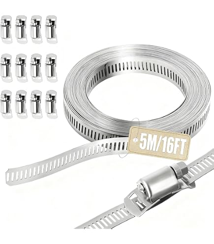 Große Metall-Schlauchschellen, 500 mm, Edelstahl, Rohrschellen, Schlauchschellen, verstellbare Luftführungsschellen zur Sicherung von Schläuchen und Rohren, 4 Stück
