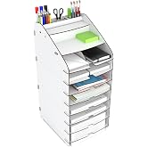 Mingitav Tower Ofis Masa&uuml;st&uuml; Organizer 10 Kat Letter A4 Evrak Rafı (Beyaz)