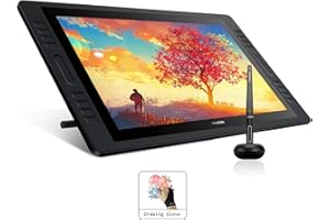 ‎HUION HUION KAMVAS Pro 20 Grafiktablett mit Display 19,53-Zoll Bildschirm-HD-Stift-Display Batteriefreier Stift, 16 Tastenkombinationen und 2 Touch-Leisten Ideal für Home-Office & E-Learning