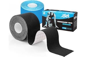 AnjoCare Kinesiologie Tape, 5cm X 5M Kinesiotapes für Sport, Wasserfestes & Elastisches hautfreundlich Kinesio Tapes für Knieschmerzen, Ellenbogen und Schulter（ 2 Rollen）