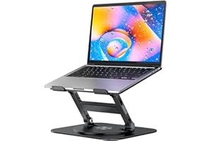 MCHOSE Stojak na laptopa, stabilny stojak na komputer, ergonomiczny stojak na laptopa z obrotową podstawą o 360°, stojak na notebooka, kompatybilny ze wszystkimi laptopami 25.4-43.2 cm, czarny