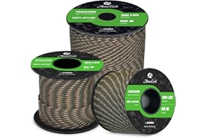 Abma Cord Paracord 2mm 100% Nylon Corda 50m Tipo I Corda da Paracadute a 1 Filo - Max. 45 kg - Foresta Camo