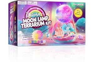 DIY-LAOESE Unicorno Regalo Bambina- Kit Terrario Unicorno con Lampara Luna 3D Pittura- Idea Regali Bambina di 4 5 6 7 8 9 10 11 12 Anni - Giochi Creativi Bambina 4-12 anni, Giocattoli Gadget per Bambino