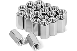 LALAGO 20 pezzi M8 x 24mm Dadi di Collegamento Lunghi in Acciaio Inox VA V2A A2, Dado a Vite Manicotti di Collegamento Esagonali, Dado a Croce Bulloni Filettati Manicotti Distanziali Dadi Lunghi