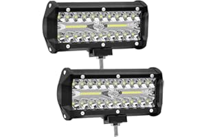 7 Zoll 120W LED Auto Arbeitsscheinwerfer WANYI 12000LM 6000K Zusatzscheinwerfer Arbeitsleuchten Led 12V/24V IP68 Wasserdicht Zusatzscheinwerfer Spot Flood COMBO Fog lights (2 Stück)