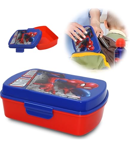 Boîte à Lunch Sécurisée Pour Enfant - Licence Spiderman - Sans BPA - Résistante