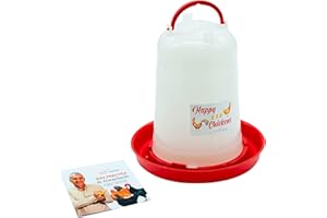 FINCA CASAREJO Abbeveratoio per Galline - Abbeveratoio in Plastica Robusta da 5 Litri - Abbeveratoio per Pollame - Include Guida Pratica all'alimentazione del pollame