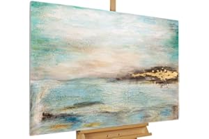 Kunstloft Quadro su tela | 100% DIPINTO A MANO | 120x80cm | Dipinto 'Nuances from Heaven' | Astratto | Blu | Arte moderna