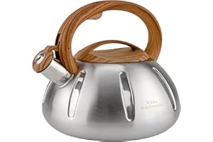 KARL HAUSMANN Bollitore Acqua per Induzione - 3L - Nero Bollitore Acciaio Inox non Elettrico - Teiera Fischio per Gas da Fornello - Tea Kettle Stove Induction